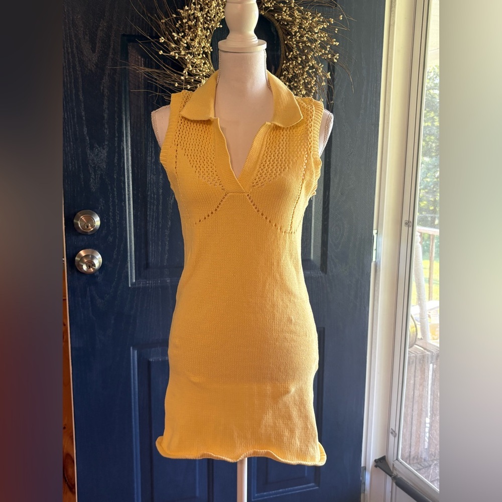 Zara Mustard Sleeveless Mini Dress